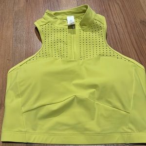 Lululemon sports bra - new without store tag - neon green , quarter zip, size 6